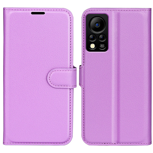 PU Leather Wallet Phone Case for Infinix Hot 11s NFC 4G Anti-Wear Shell Flip Stand Litchi Texture Phone Cover