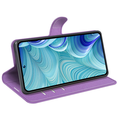 PU Leather Wallet Phone Case for Infinix Hot 11s NFC 4G Anti-Wear Shell Flip Stand Litchi Texture Phone Cover