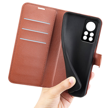PU Leather Wallet Phone Case for Infinix Hot 11s NFC 4G Anti-Wear Shell Flip Stand Litchi Texture Phone Cover