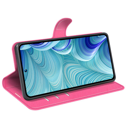 PU Leather Wallet Phone Case for Infinix Hot 11s NFC 4G Anti-Wear Shell Flip Stand Litchi Texture Phone Cover