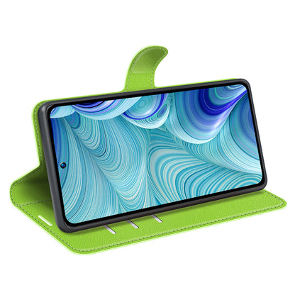 PU Leather Wallet Phone Case for Infinix Hot 11s NFC 4G Anti-Wear Shell Flip Stand Litchi Texture Phone Cover