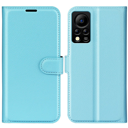 PU Leather Wallet Phone Case for Infinix Hot 11s NFC 4G Anti-Wear Shell Flip Stand Litchi Texture Phone Cover