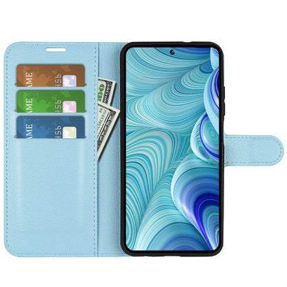 PU Leather Wallet Phone Case for Infinix Hot 11s NFC 4G Anti-Wear Shell Flip Stand Litchi Texture Phone Cover