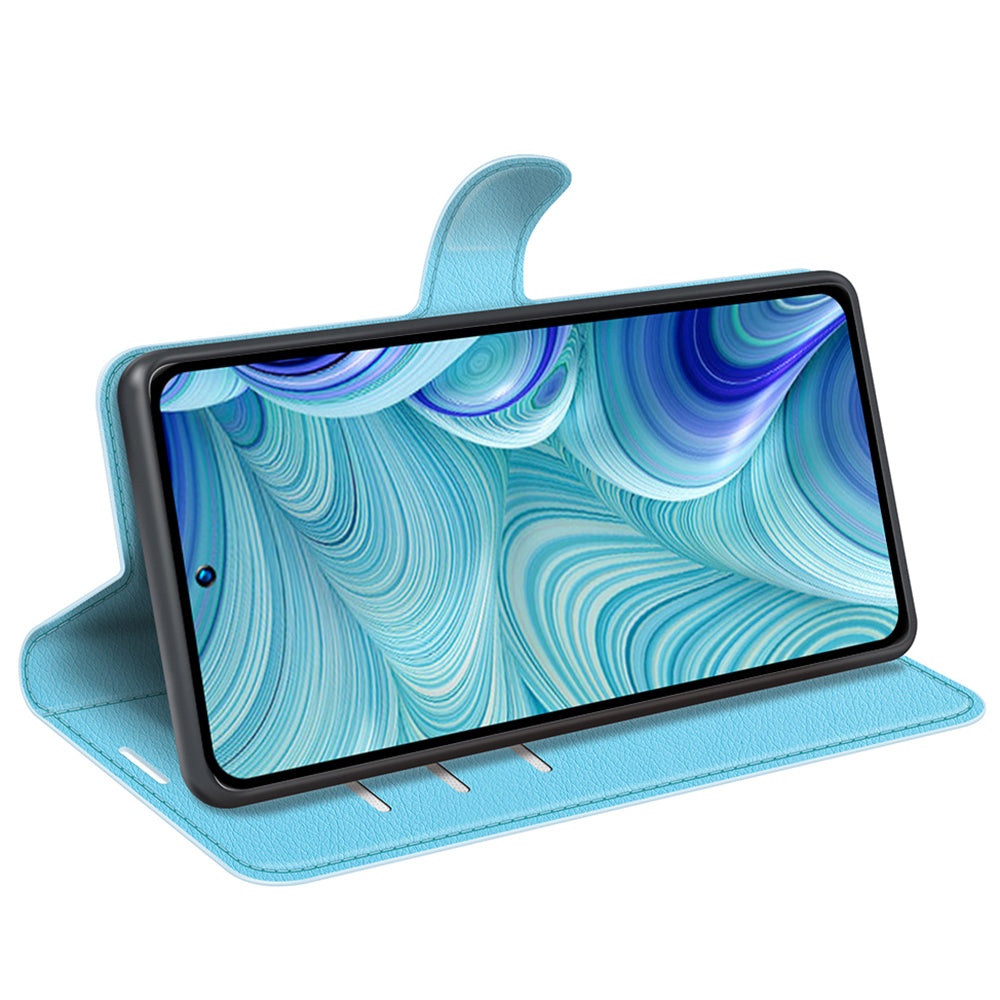 PU Leather Wallet Phone Case for Infinix Hot 11s NFC 4G Anti-Wear Shell Flip Stand Litchi Texture Phone Cover