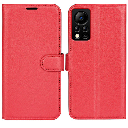 PU Leather Wallet Phone Case for Infinix Hot 11s NFC 4G Anti-Wear Shell Flip Stand Litchi Texture Phone Cover