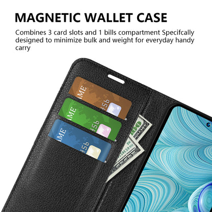 PU Leather Wallet Phone Case for Infinix Hot 11s NFC 4G Anti-Wear Shell Flip Stand Litchi Texture Phone Cover