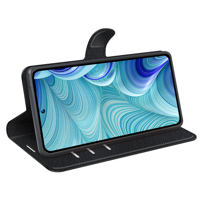 PU Leather Wallet Phone Case for Infinix Hot 11s NFC 4G Anti-Wear Shell Flip Stand Litchi Texture Phone Cover