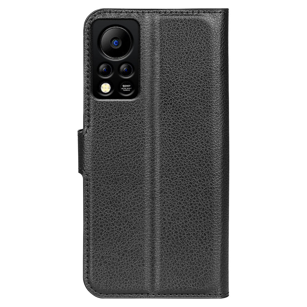 PU Leather Wallet Phone Case for Infinix Hot 11s NFC 4G Anti-Wear Shell Flip Stand Litchi Texture Phone Cover