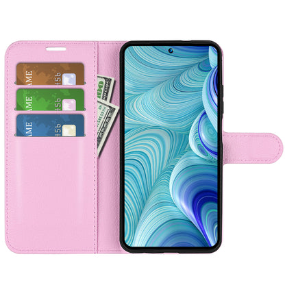 PU Leather Wallet Phone Case for Infinix Hot 11s NFC 4G Anti-Wear Shell Flip Stand Litchi Texture Phone Cover