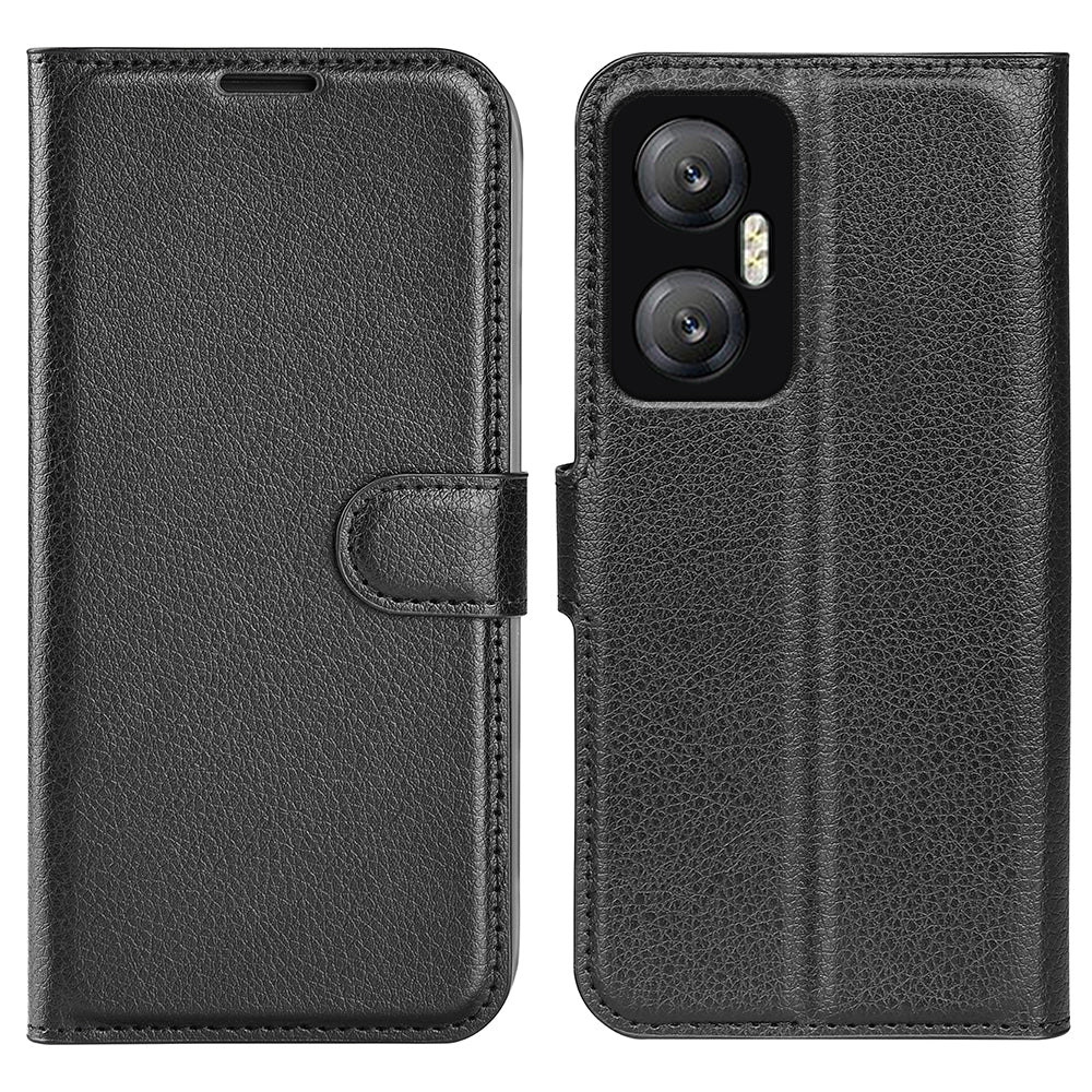 For Infinix Hot 20 5G Anti-Scratch Phone Shell Litchi Texture PU Leather Wallet Anti-Drop Flip Stand Phone Case