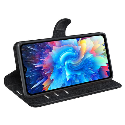 For Infinix Hot 20 5G Anti-Scratch Phone Shell Litchi Texture PU Leather Wallet Anti-Drop Flip Stand Phone Case