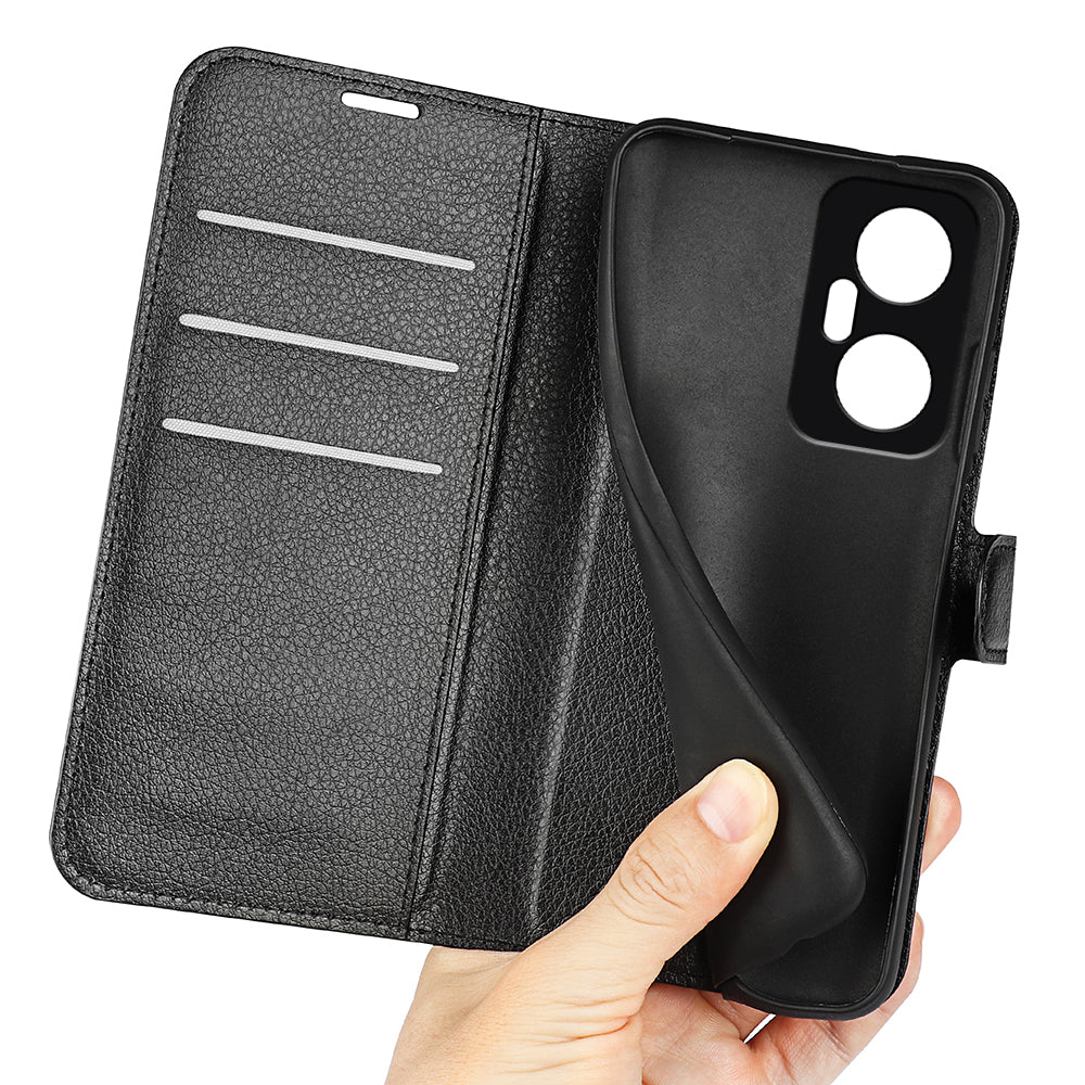 For Infinix Hot 20 5G Anti-Scratch Phone Shell Litchi Texture PU Leather Wallet Anti-Drop Flip Stand Phone Case
