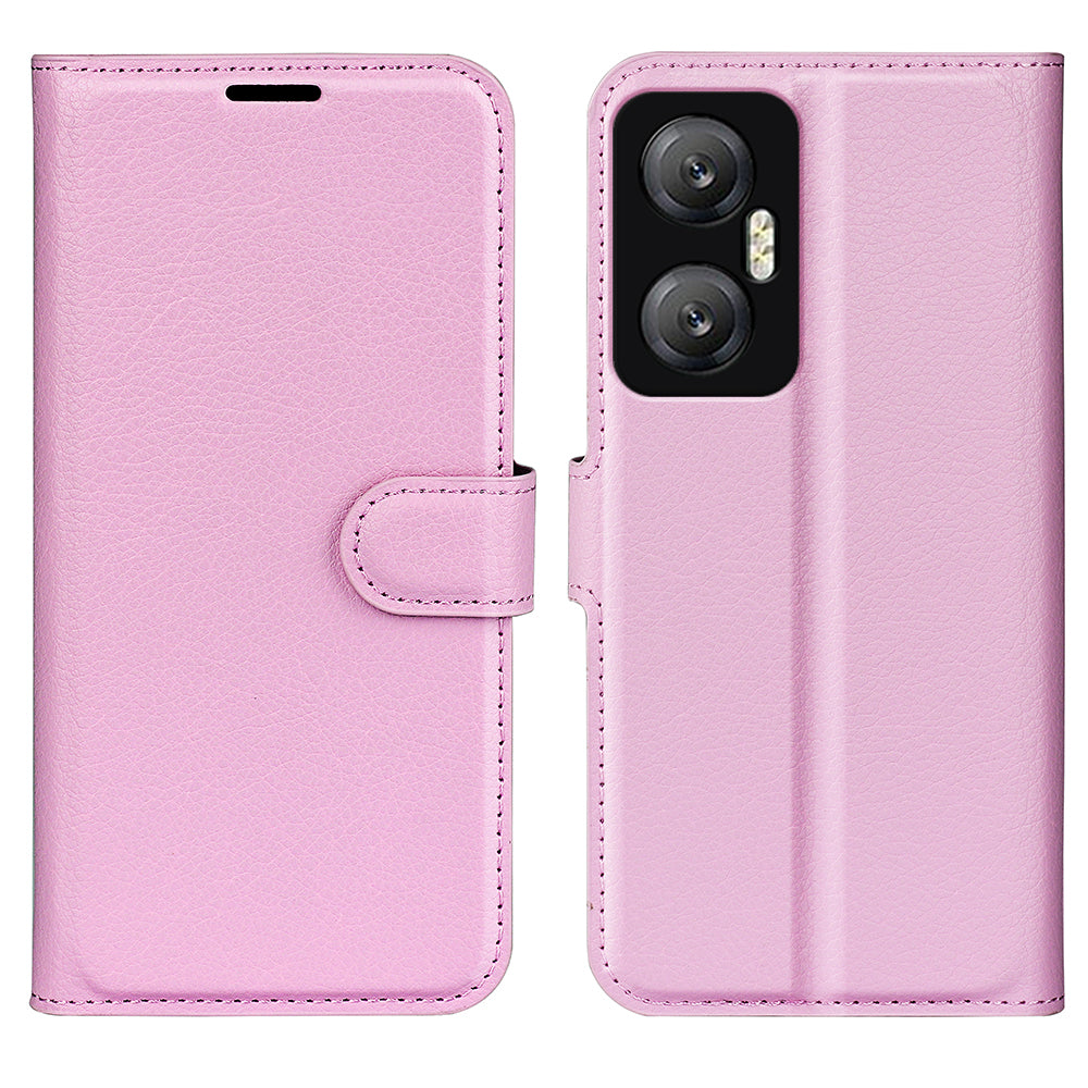 For Infinix Hot 20 5G Anti-Scratch Phone Shell Litchi Texture PU Leather Wallet Anti-Drop Flip Stand Phone Case