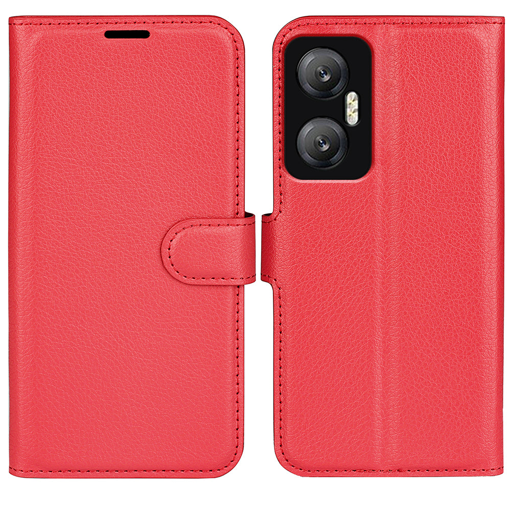 For Infinix Hot 20 5G Anti-Scratch Phone Shell Litchi Texture PU Leather Wallet Anti-Drop Flip Stand Phone Case