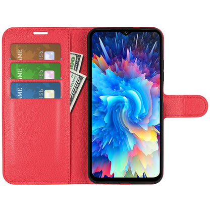 For Infinix Hot 20 5G Anti-Scratch Phone Shell Litchi Texture PU Leather Wallet Anti-Drop Flip Stand Phone Case