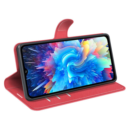 For Infinix Hot 20 5G Anti-Scratch Phone Shell Litchi Texture PU Leather Wallet Anti-Drop Flip Stand Phone Case