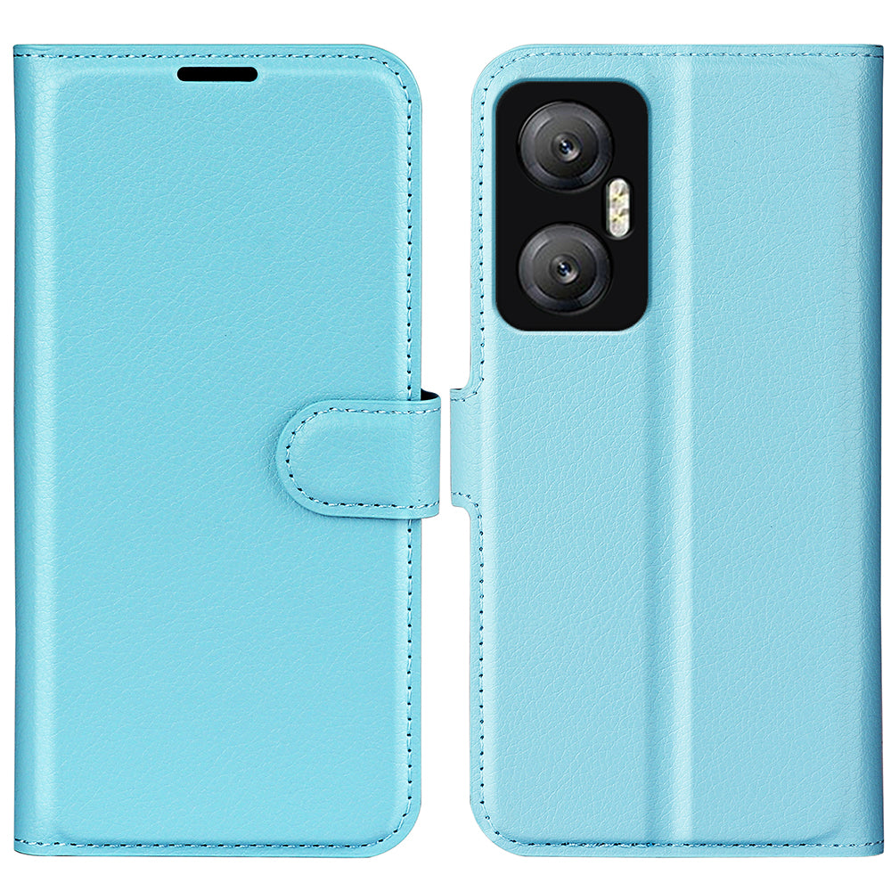 For Infinix Hot 20 5G Anti-Scratch Phone Shell Litchi Texture PU Leather Wallet Anti-Drop Flip Stand Phone Case