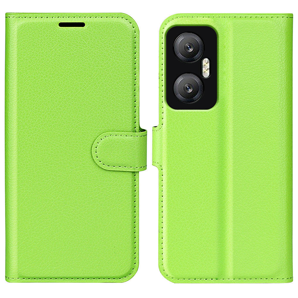 For Infinix Hot 20 5G Anti-Scratch Phone Shell Litchi Texture PU Leather Wallet Anti-Drop Flip Stand Phone Case