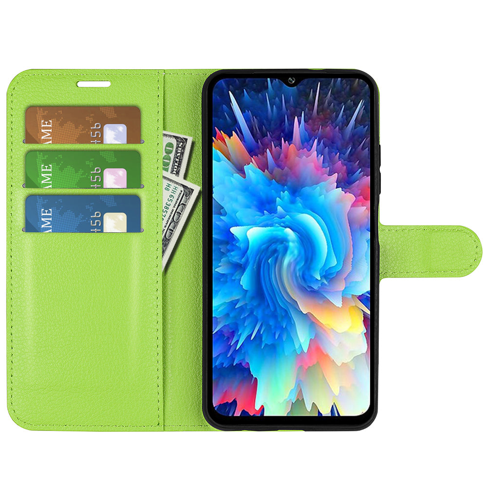 For Infinix Hot 20 5G Anti-Scratch Phone Shell Litchi Texture PU Leather Wallet Anti-Drop Flip Stand Phone Case