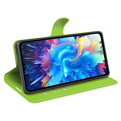 For Infinix Hot 20 5G Anti-Scratch Phone Shell Litchi Texture PU Leather Wallet Anti-Drop Flip Stand Phone Case