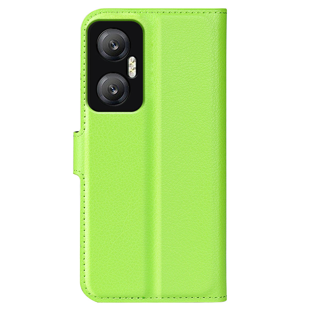 For Infinix Hot 20 5G Anti-Scratch Phone Shell Litchi Texture PU Leather Wallet Anti-Drop Flip Stand Phone Case