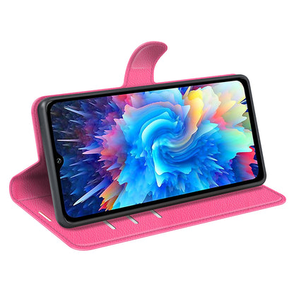 For Infinix Hot 20 5G Anti-Scratch Phone Shell Litchi Texture PU Leather Wallet Anti-Drop Flip Stand Phone Case