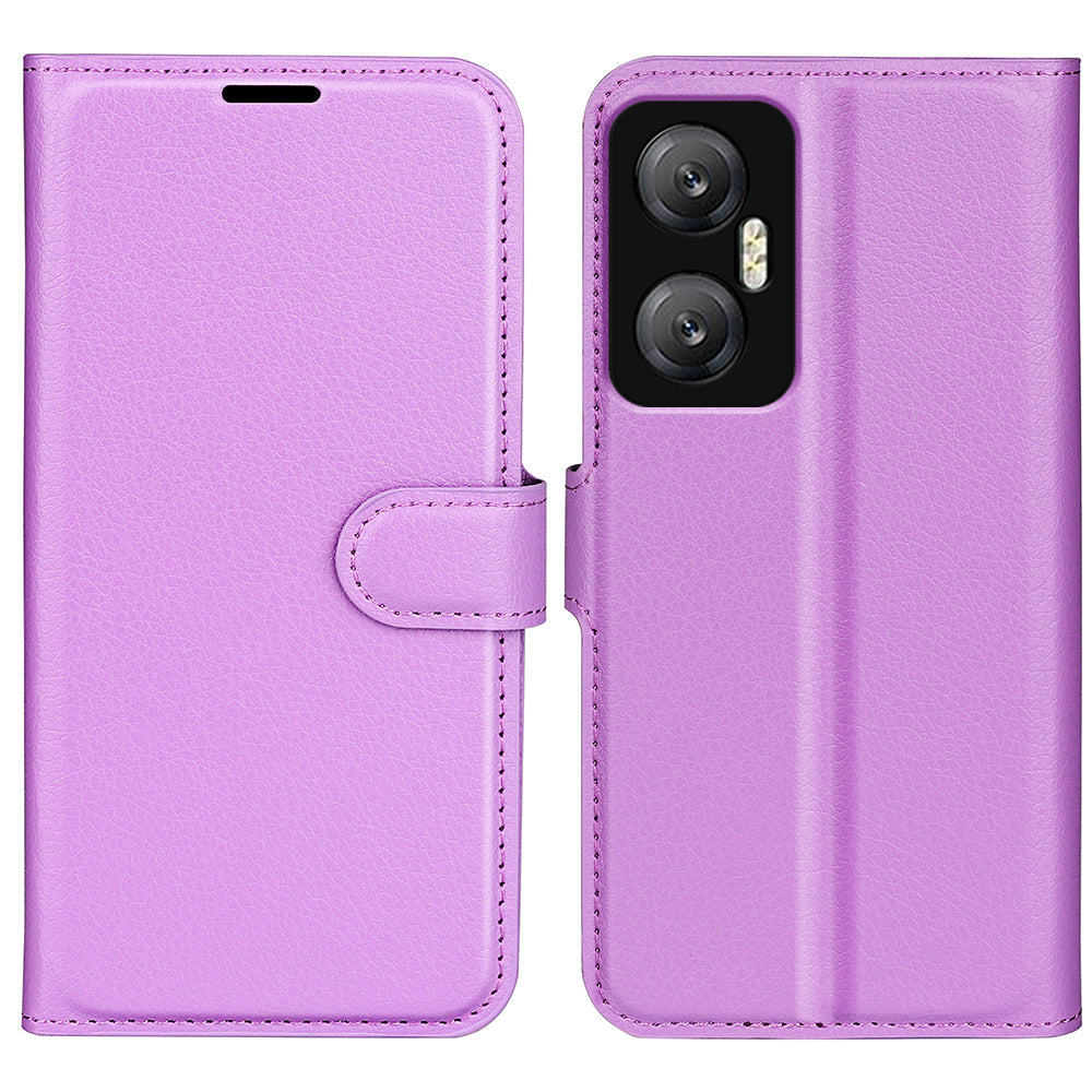For Infinix Hot 20 5G Anti-Scratch Phone Shell Litchi Texture PU Leather Wallet Anti-Drop Flip Stand Phone Case