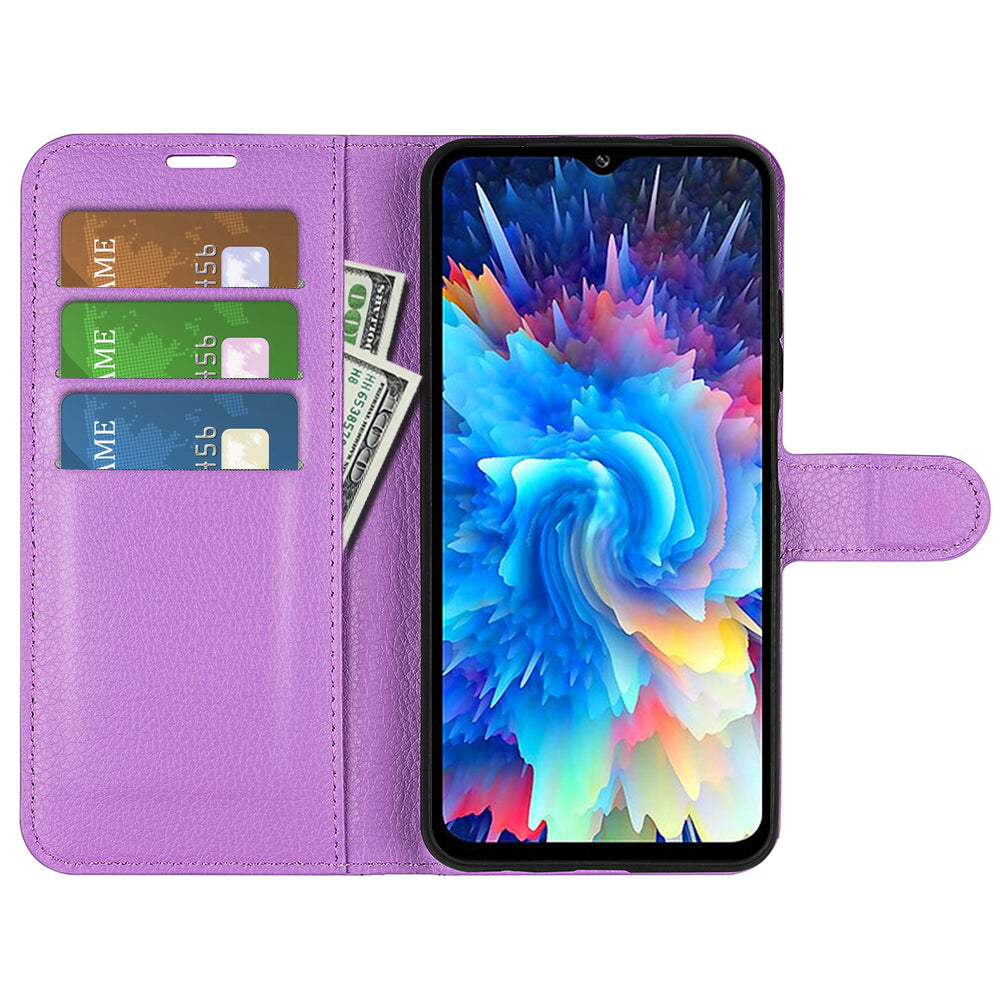For Infinix Hot 20 5G Anti-Scratch Phone Shell Litchi Texture PU Leather Wallet Anti-Drop Flip Stand Phone Case