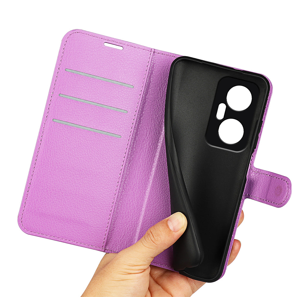 For Infinix Hot 20 5G Anti-Scratch Phone Shell Litchi Texture PU Leather Wallet Anti-Drop Flip Stand Phone Case