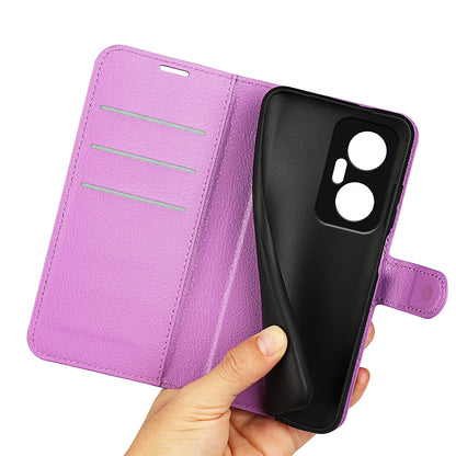 For Infinix Hot 20 5G Anti-Scratch Phone Shell Litchi Texture PU Leather Wallet Anti-Drop Flip Stand Phone Case