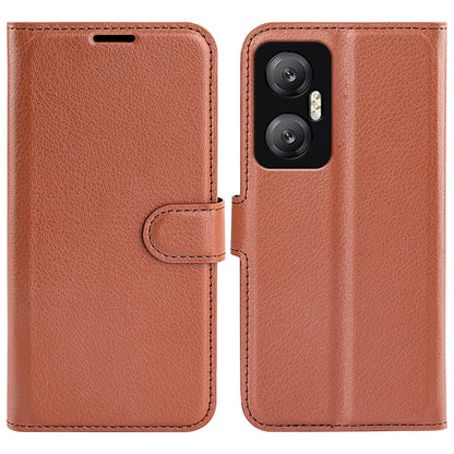 For Infinix Hot 20 5G Anti-Scratch Phone Shell Litchi Texture PU Leather Wallet Anti-Drop Flip Stand Phone Case