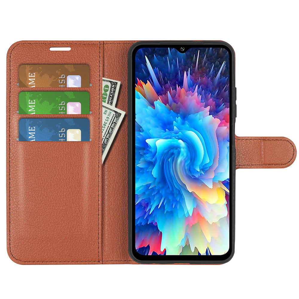 For Infinix Hot 20 5G Anti-Scratch Phone Shell Litchi Texture PU Leather Wallet Anti-Drop Flip Stand Phone Case
