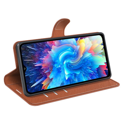 For Infinix Hot 20 5G Anti-Scratch Phone Shell Litchi Texture PU Leather Wallet Anti-Drop Flip Stand Phone Case