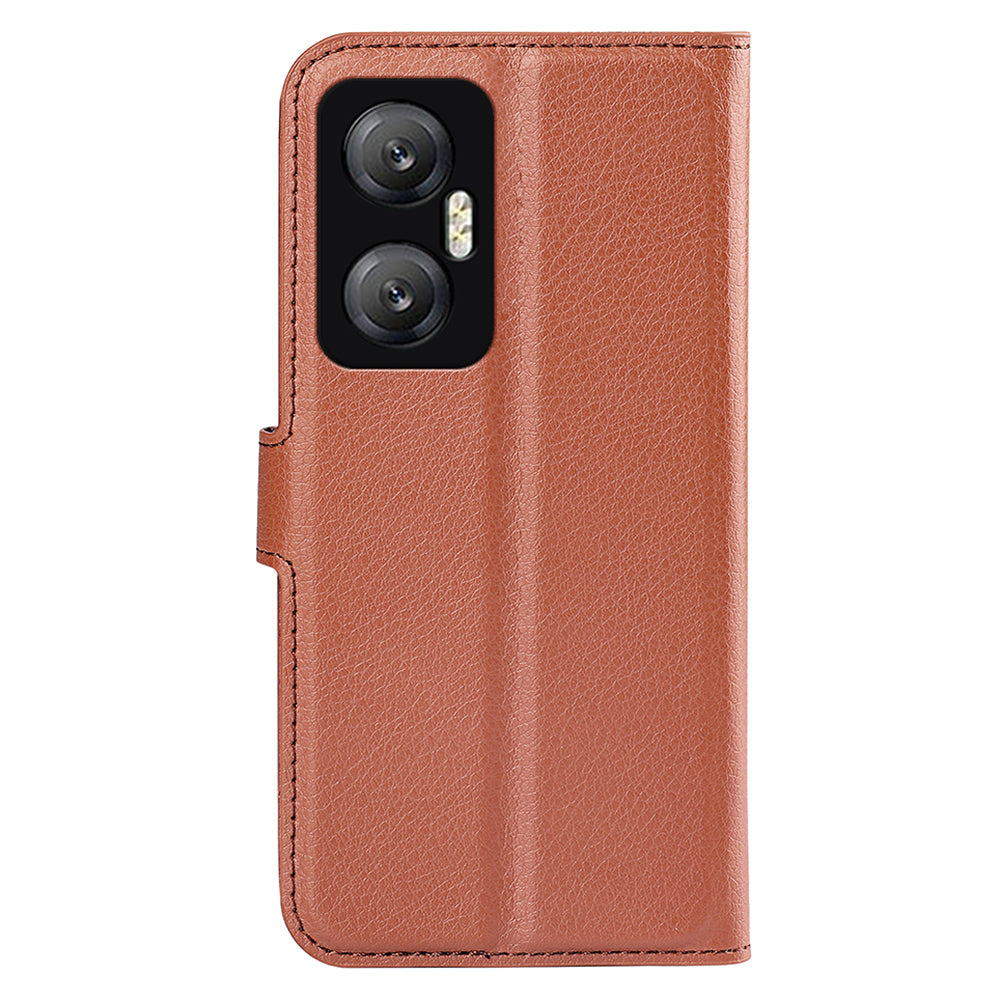 For Infinix Hot 20 5G Anti-Scratch Phone Shell Litchi Texture PU Leather Wallet Anti-Drop Flip Stand Phone Case