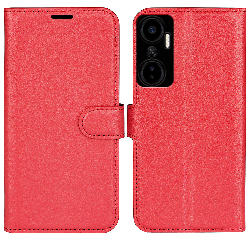 For Infinix Hot 20 4G Anti-drop Shell Flip Stand Phone Case Litchi Texture PU Leather Wallet