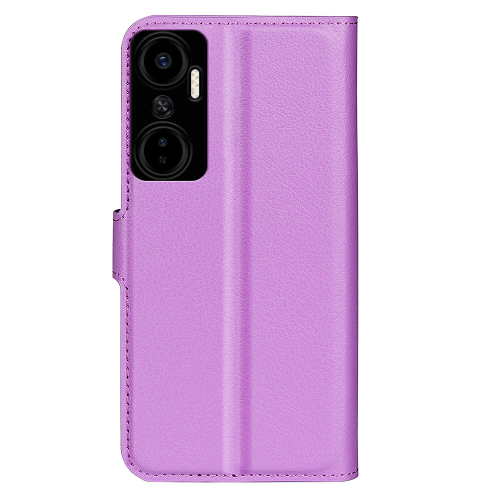 For Infinix Hot 20 4G Anti-drop Shell Flip Stand Phone Case Litchi Texture PU Leather Wallet
