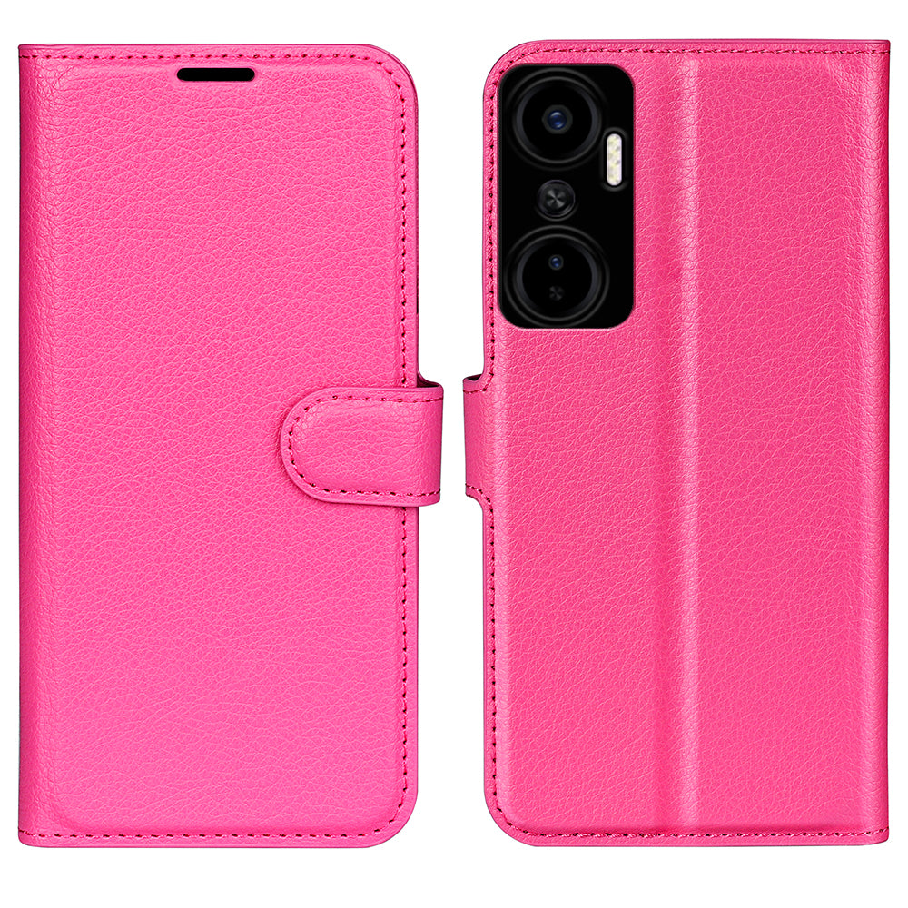 For Infinix Hot 20 4G Anti-drop Shell Flip Stand Phone Case Litchi Texture PU Leather Wallet