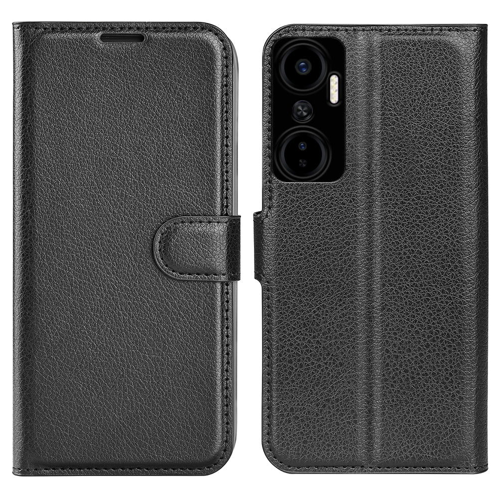For Infinix Hot 20 4G Anti-drop Shell Flip Stand Phone Case Litchi Texture PU Leather Wallet