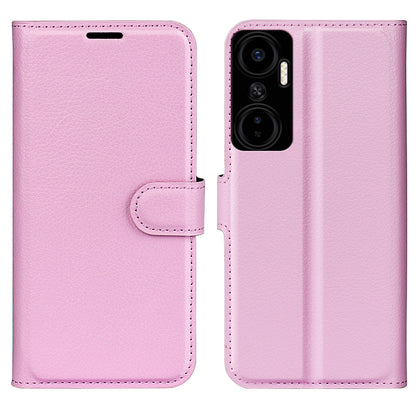 For Infinix Hot 20 4G Anti-drop Shell Flip Stand Phone Case Litchi Texture PU Leather Wallet