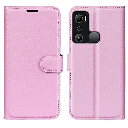 Cell Phone Case For Infinix Hot 20i 4G Litchi Texture Wallet Flip Stand PU Leather Phone Cover