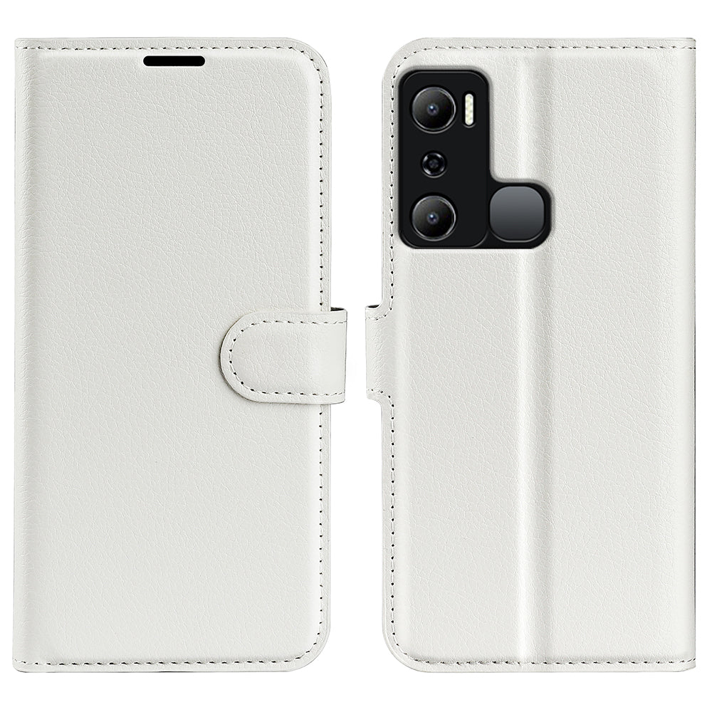 Cell Phone Case For Infinix Hot 20i 4G Litchi Texture Wallet Flip Stand PU Leather Phone Cover