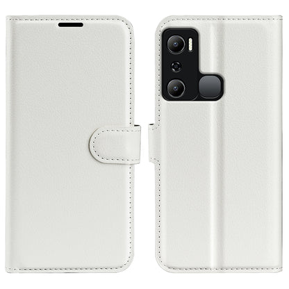 Cell Phone Case For Infinix Hot 20i 4G Litchi Texture Wallet Flip Stand PU Leather Phone Cover