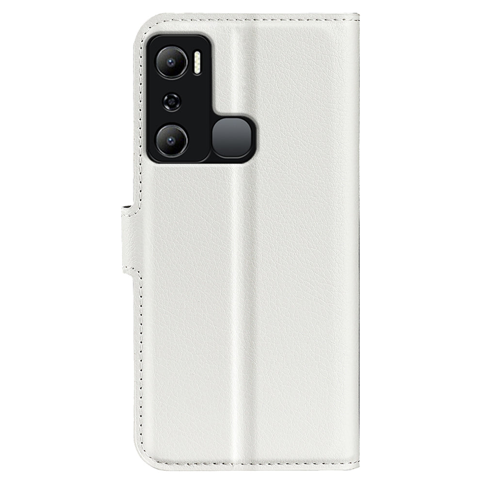 Cell Phone Case For Infinix Hot 20i 4G Litchi Texture Wallet Flip Stand PU Leather Phone Cover