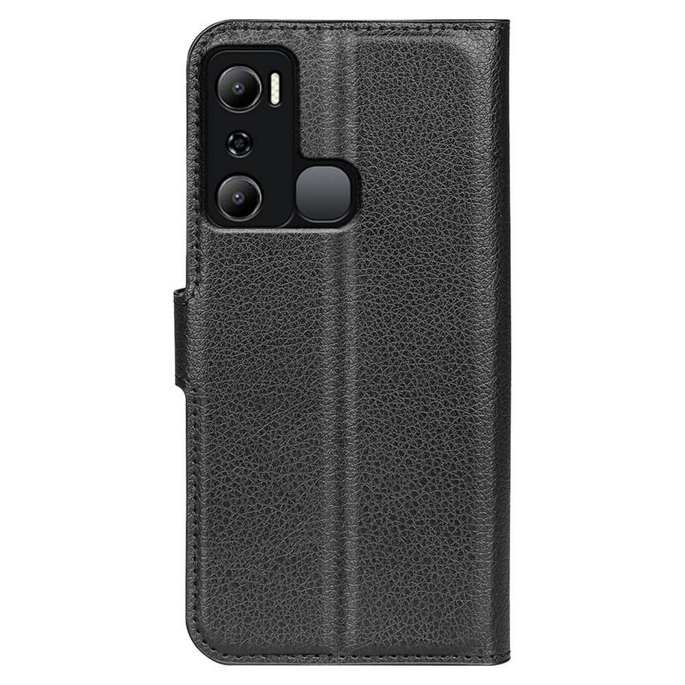 Cell Phone Case For Infinix Hot 20i 4G Litchi Texture Wallet Flip Stand PU Leather Phone Cover