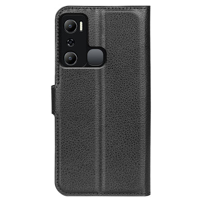 Cell Phone Case For Infinix Hot 20i 4G Litchi Texture Wallet Flip Stand PU Leather Phone Cover