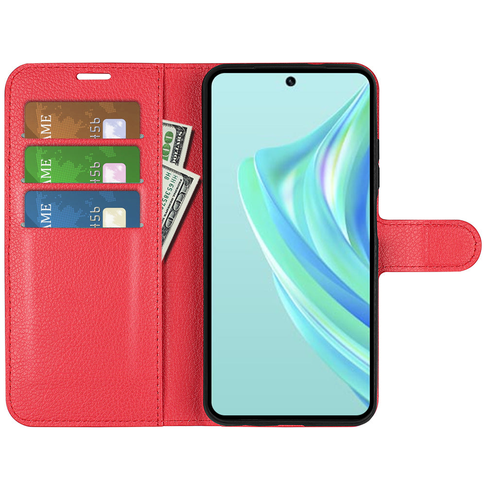 Cell Phone Case For Infinix Hot 20i 4G Litchi Texture Wallet Flip Stand PU Leather Phone Cover