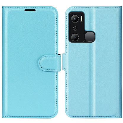 Cell Phone Case For Infinix Hot 20i 4G Litchi Texture Wallet Flip Stand PU Leather Phone Cover