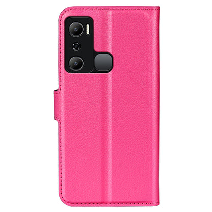 Cell Phone Case For Infinix Hot 20i 4G Litchi Texture Wallet Flip Stand PU Leather Phone Cover