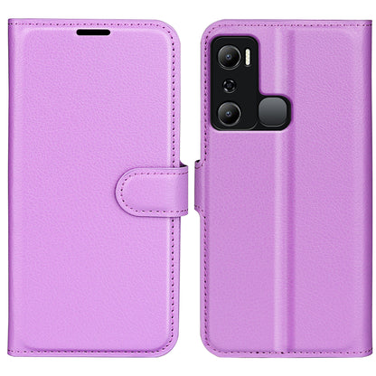 Cell Phone Case For Infinix Hot 20i 4G Litchi Texture Wallet Flip Stand PU Leather Phone Cover