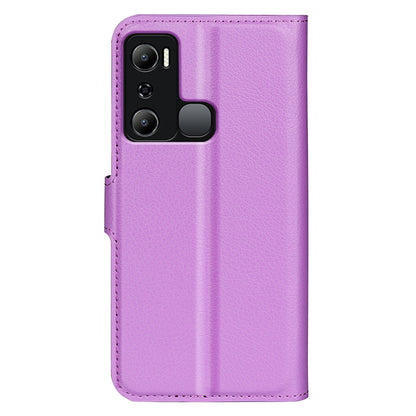 Cell Phone Case For Infinix Hot 20i 4G Litchi Texture Wallet Flip Stand PU Leather Phone Cover